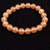 チベット産 ピンクブラウン シラー アンデシン  9.5mm玉ブレスレット 24.79g (ID:46275)