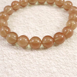 チベット産 ピンクブラウン シラー アンデシン  9.5mm玉ブレスレット 24.79g (ID:46275)