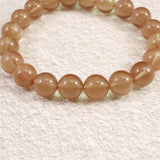 チベット産 ピンクブラウン シラー アンデシン  9.5mm玉ブレスレット 24.79g (ID:46275)