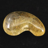 ヒマラヤ マニハール産 ゴールドルチル入り 水晶 34mm勾玉 10.5g (ID:46296)