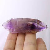ブランドバーグ産 アメジスト エレスチャル原石 曲がり水晶 D.T. カテドラル キー ファントム 気泡 レピドクロサイト入り 41.9g (ID:46572)