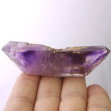 ブランドバーグ産 アメジスト エレスチャル原石 曲がり水晶 D.T. カテドラル キー ファントム 気泡 レピドクロサイト入り 41.9g (ID:46572)