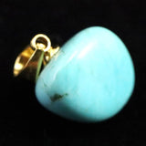 米国アリゾナ州産 ターコイズ 12mmタンブル ペンダントトップ 1.9g (ID:46805)