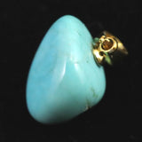 米国アリゾナ州産 ターコイズ 12mmタンブル ペンダントトップ 1.9g (ID:46805)