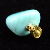 米国アリゾナ州産 ターコイズ 12mmタンブル ペンダントトップ 1.9g (ID:46805)