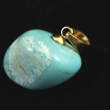 米国アリゾナ州産 ターコイズ 12mmタンブル ペンダントトップ 1.9g (ID:46805)