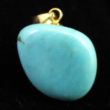 米国アリゾナ州産 ターコイズ 12mmタンブル ペンダントトップ 1.9g (ID:46805)