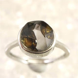 ロシア産　パラサイト隕石　9.5mmオーバル　リング 1.92g (ID:46848)