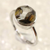 ロシア産　パラサイト隕石　9.5mmオーバル　リング 1.92g (ID:46848)