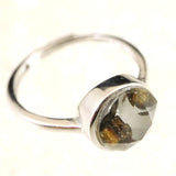 ロシア産　パラサイト隕石　9.5mmオーバル　リング 1.92g (ID:46848)