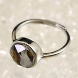 ロシア産　パラサイト隕石　9.5mmオーバル　リング 1.92g (ID:46848)