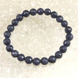 ミャンマー産 ブルー サファイア 8mm 128面カット ブレスレット 23.9g　　 (ID:46978)