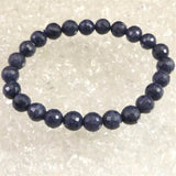 ミャンマー産 ブルー サファイア 8mm 128面カット ブレスレット 23.9g　　 (ID:46978)