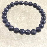 ミャンマー産 ブルー サファイア 8mm 128面カット ブレスレット 23.9g　　 (ID:46978)