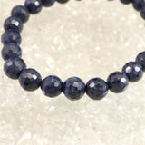 ミャンマー産 ブルー サファイア 8mm 128面カット ブレスレット 23.9g　　 (ID:46978)
