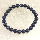 ミャンマー産 ブルー サファイア 8mm 128面カット ブレスレット 23.9g　　 (ID:46978)