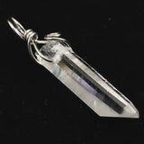 米国アーカンソー州産 水晶 28mm原石ペンダントトップ 2.1g (ID:47027)