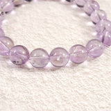 ボリビア産 ラベンダー アメジスト エレスチャル 10mm玉 ブレスレット 28.50g (ID:47630)