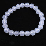 ブルーカルセドニー　8.5mm玉ブレスレット 19.4g (ID:48048)