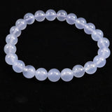 ブルーカルセドニー　8.5mm玉ブレスレット 19.4g (ID:48048)