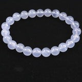 ブルーカルセドニー　8.5mm玉ブレスレット 19.4g (ID:48048)