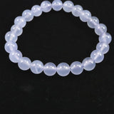 ブルーカルセドニー　8.5mm玉ブレスレット 19.4g (ID:48048)