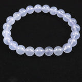 ブルーカルセドニー　8.5mm玉ブレスレット 19.4g (ID:48048)