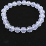 ブルーカルセドニー　8.5mm玉ブレスレット 19.4g (ID:48048)