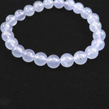 ブルーカルセドニー　8.5mm玉ブレスレット 19.4g (ID:48048)