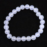 ブルーカルセドニー　8.5mm玉ブレスレット 19.4g (ID:48048)