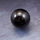 中国山東省産　黒水晶 モリオン　58mm スフィア 丸玉 台座付 280g (ID:48742)