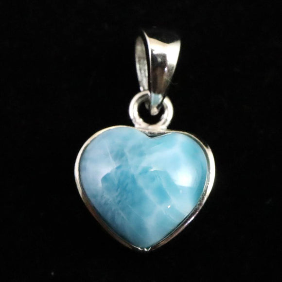 ラリマー  3A  10mmハート　ペンダントトップ 2.4g (ID:48825)