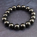 ノーブルシュンガイト  エリートシュンガイト　12mm玉ブレスレット 33.6g (ID:49019)