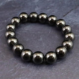 ノーブルシュンガイト  エリートシュンガイト　12mm玉ブレスレット 33.6g (ID:49019)