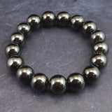 ノーブルシュンガイト  エリートシュンガイト　12mm玉ブレスレット 33.6g (ID:49019)