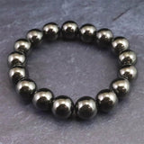 ノーブルシュンガイト  エリートシュンガイト　12mm玉ブレスレット 33.6g (ID:49019)