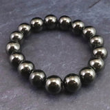 ノーブルシュンガイト  エリートシュンガイト　12mm玉ブレスレット 33.6g (ID:49019)