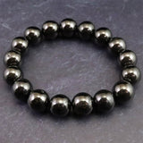 ノーブルシュンガイト  エリートシュンガイト　12mm玉ブレスレット 33.6g (ID:49019)