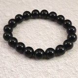 チベット産 天然モリオン水晶 4A  10mm玉 ブレスレット 30.3g (ID:49108)