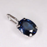 天然 未処理  ブルーサファイア　4.8X3.8mmオーバル ペンダントトップ　K18WG  0.40ct (ID:49171)