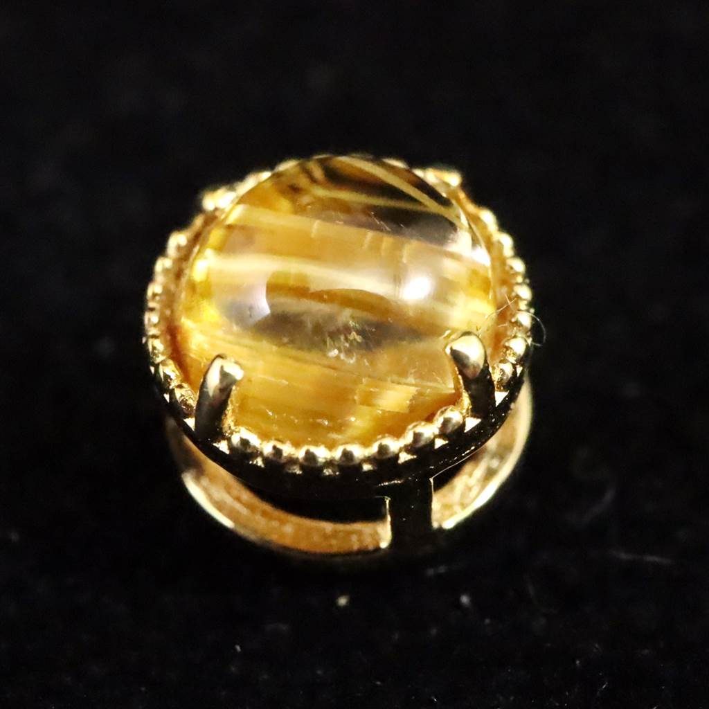 ゴールドルチルクォーツ 5mmラウンド ペンダントトップ チャーム K18YG