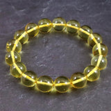 天然琥珀 バルティックアンバー 虫入り　アンバー  12mm玉ブレスレット 16.75g (ID:49411)