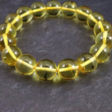 天然琥珀 バルティックアンバー 虫入り　アンバー  12mm玉ブレスレット 16.75g (ID:49411)