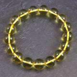 天然琥珀 バルティックアンバー 虫入り　アンバー  12mm玉ブレスレット 16.75g (ID:49411)