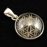 天然非加熱 ヒマラヤ ガウリシャンカール スモーキークォーツ フラワー オブ ライフ ペンダントトップ 3.77g (ID:49614)