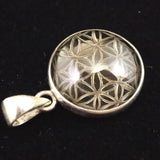 天然非加熱 ヒマラヤ ガウリシャンカール スモーキークォーツ フラワー オブ ライフ ペンダントトップ 3.77g (ID:49614)