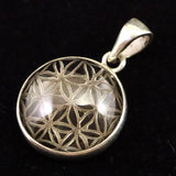 天然非加熱 ヒマラヤ ガウリシャンカール スモーキークォーツ フラワー オブ ライフ ペンダントトップ 3.77g (ID:49614)