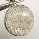 天然非加熱 ヒマラヤ ガウリシャンカール スモーキークォーツ フラワー オブ ライフ ペンダントトップ 3.77g (ID:49614)