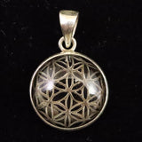 天然非加熱 ヒマラヤ ガウリシャンカール スモーキークォーツ フラワー オブ ライフ ペンダントトップ 3.77g (ID:49614)