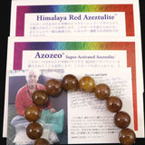 H&E社　ヒマラヤレッド アゼツライト 12mm玉ブレスレット 証明書付 42.8g (ID:49635)